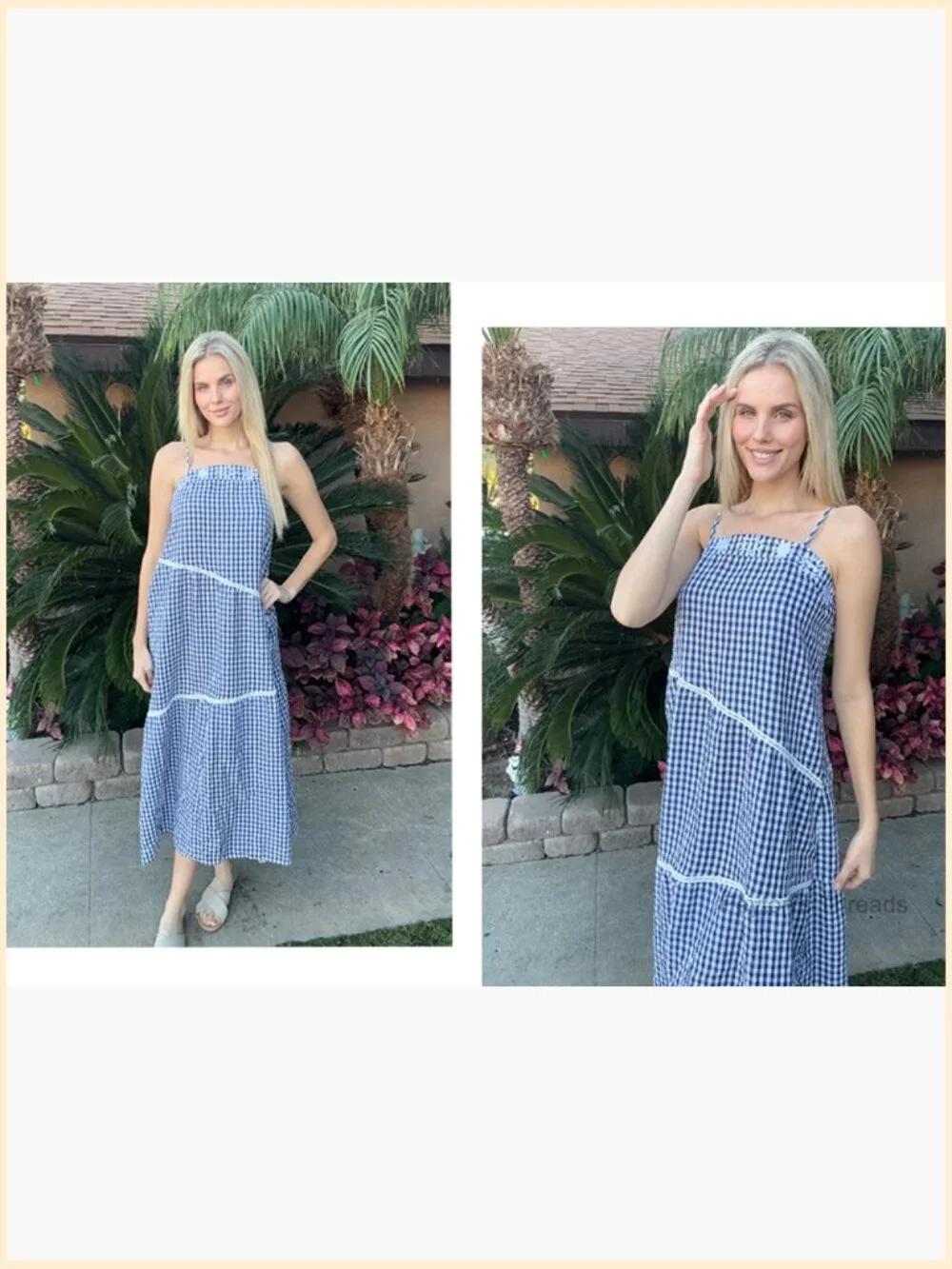 Sleeveless Maxi Dress: Spaghetti Strap Boho Tiered Asymmetric Long Dress with - Picture 7 of 7